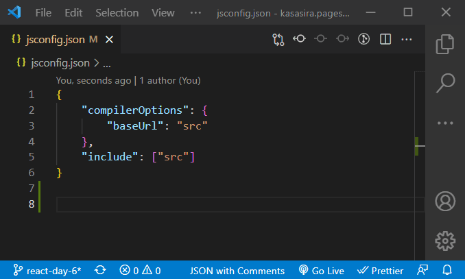 Nice imports paths in reactjs with jsconfig.json
